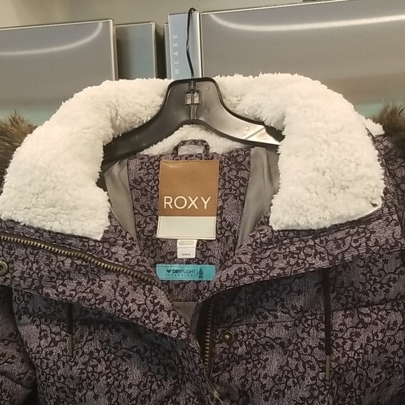 💕ROXY💕 Ellie Waterproof Snow Jacket ~ Grey Print - Picture 12 of 16